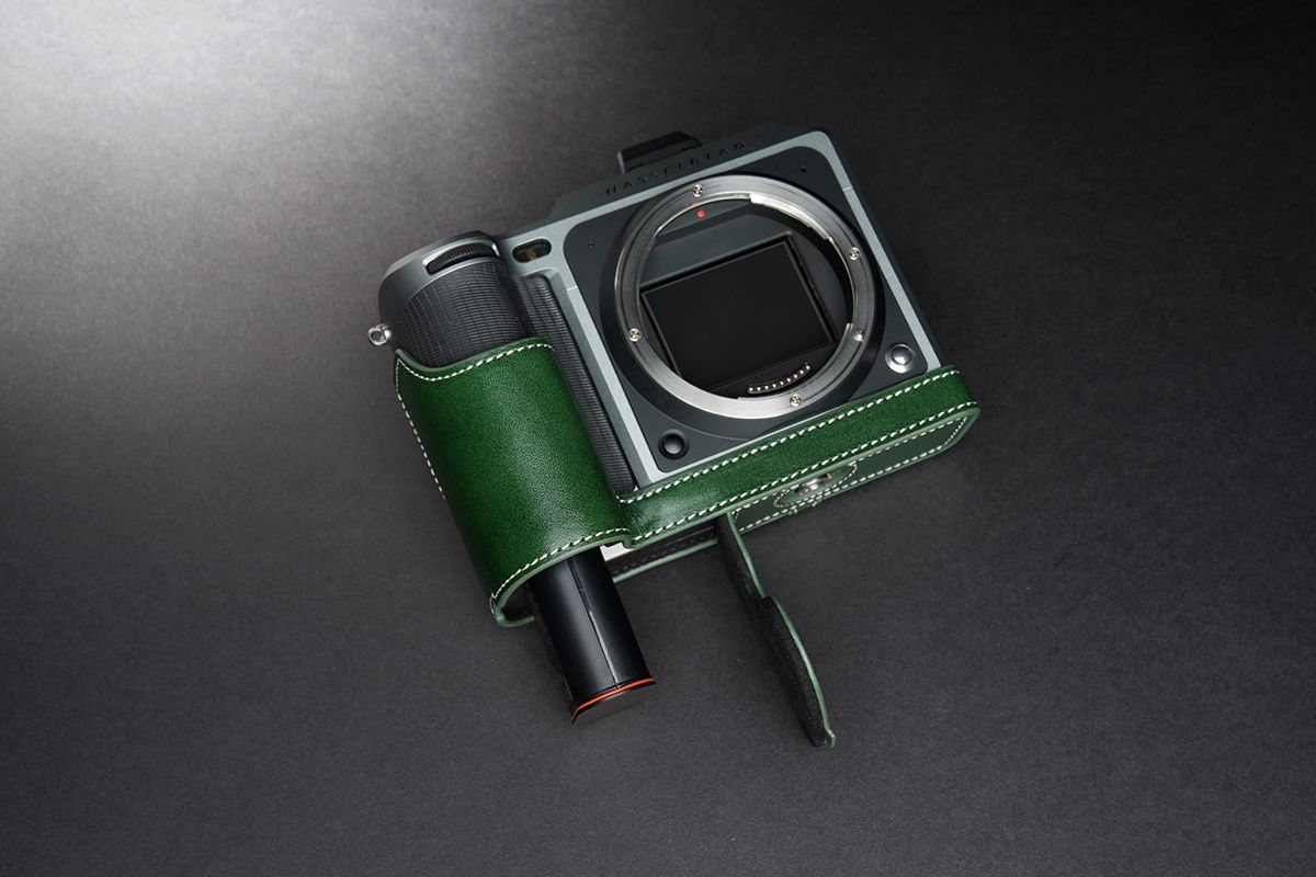Genuine Real Leather Half Camera Case Bag Cover for